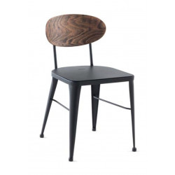 CHAISE AUSTIN INDUSTRIELLE EN BOIS ET MÉTAL