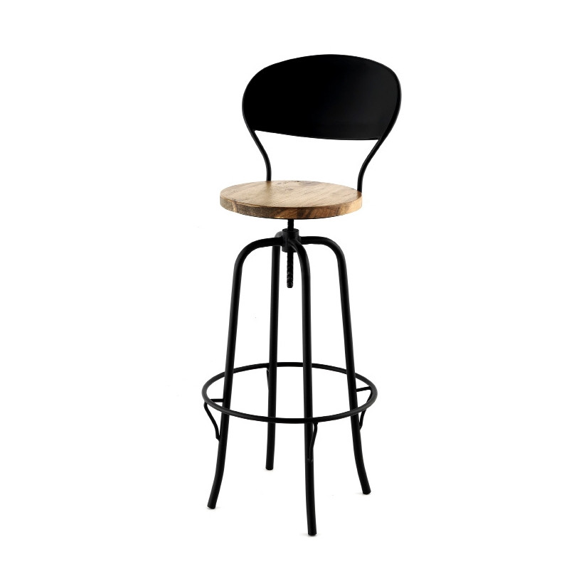 TABOURET DE BAR PIVOTANT AVEC 4 PIEDS ET DOSSIER
