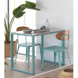 CHAISE AUSTIN INDUSTRIELLE EN BOIS ET MÉTAL