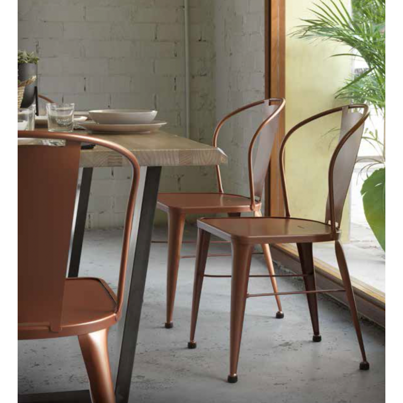 Chaise Industrielle Personnalisable en Bois et Métal ROMA - Le Chaisier