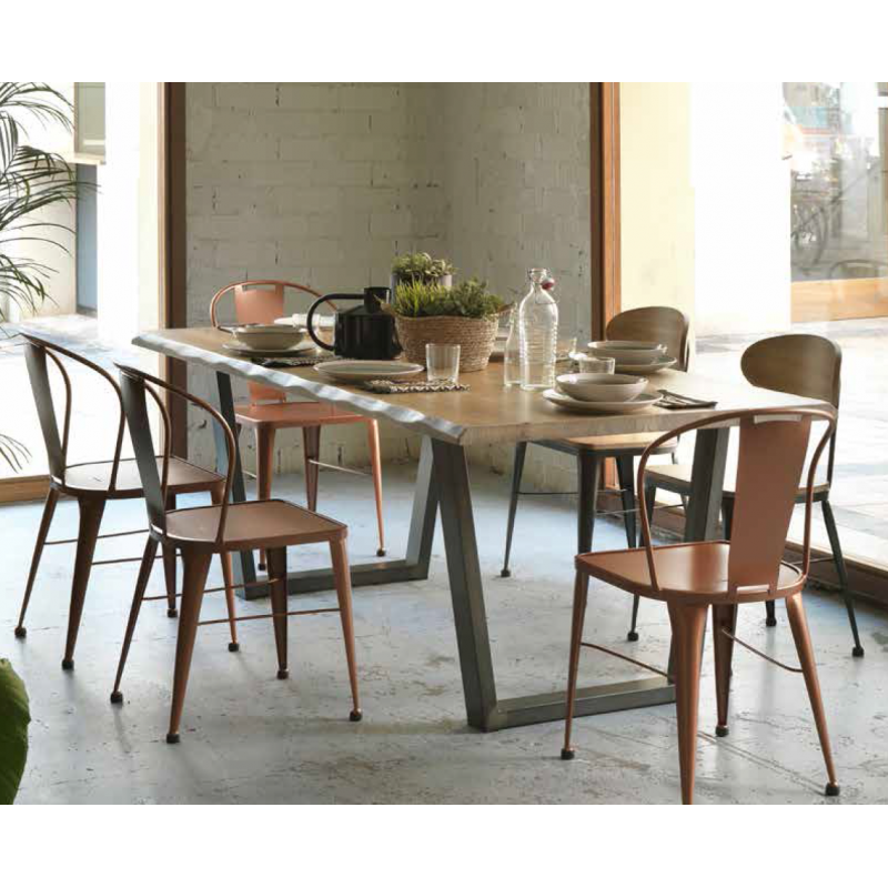 Chaise Industrielle Personnalisable en Bois et Métal ROMA - Le Chaisier