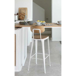 TABOURET HAUT AUSTIN INDUSTRIEL EN BOIS ET MÉTAL