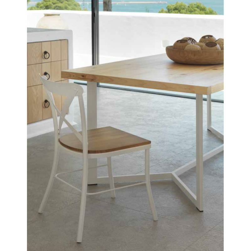 Chaise Industrielle en Bois et Métal MANILA - Le Chaisier