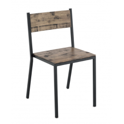 Chaise Industrielle de Bistrot TORONTO en Bois et Métal - Le Chaisier