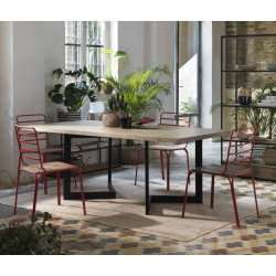 TABLE EN BOIS ET MÉTAL INDUSTRIELLE GARDA