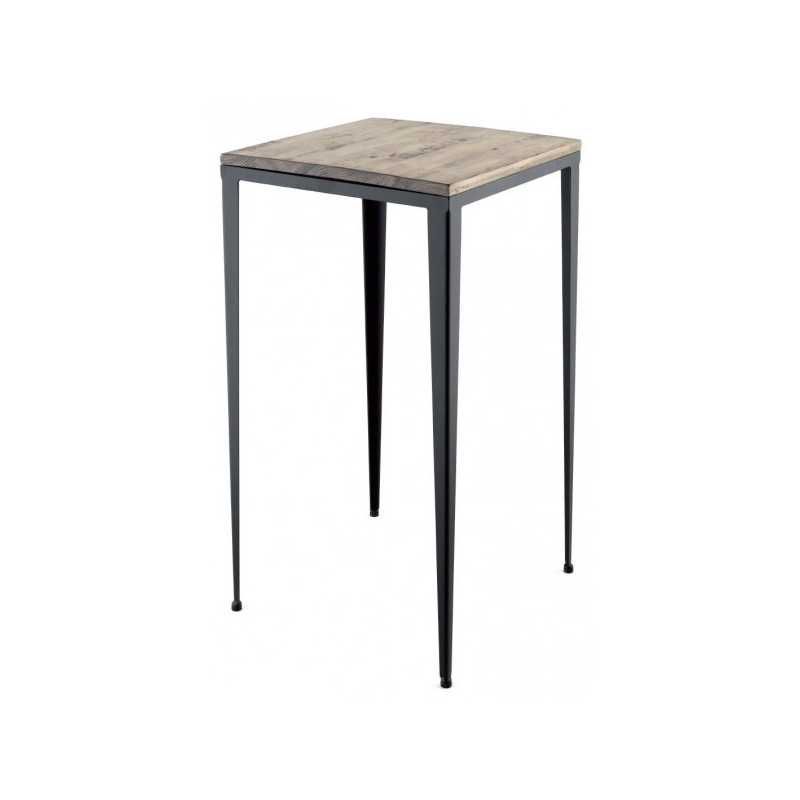 TABLE HAUTE INDUSTRIELLE BOIS ET MÉTAL BOLONIA