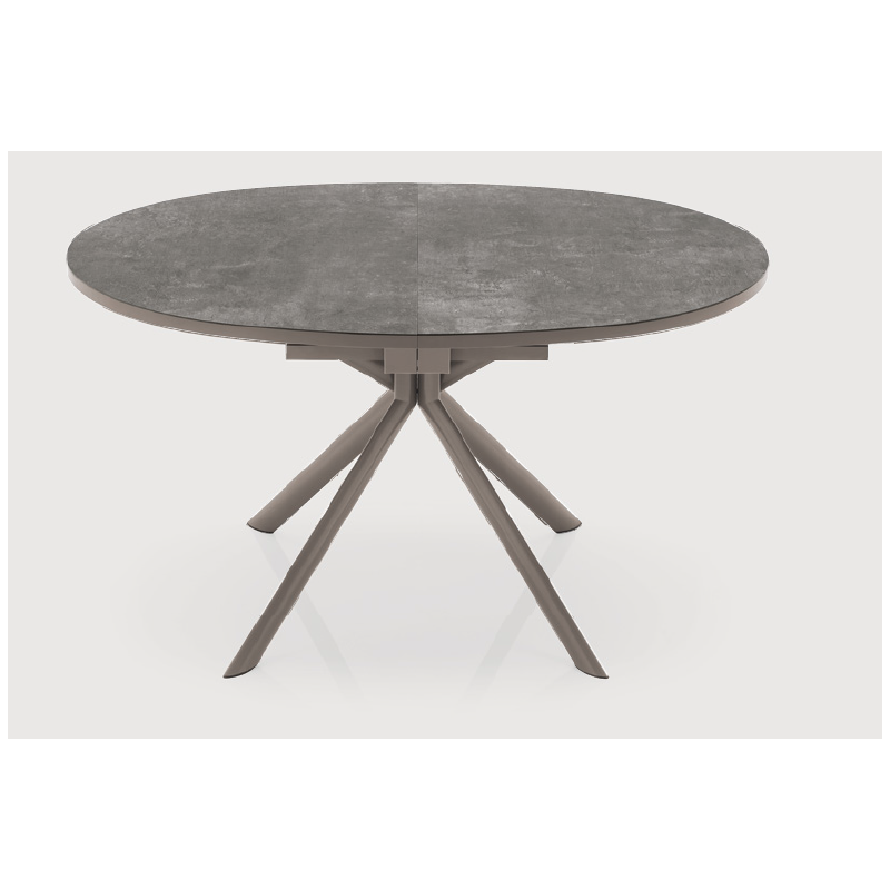 TABLE CONTEMPORAINE GIOVE RONDE OU OVALE CERAMIQUE PIED CENTRAL
