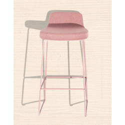 Tabouret Snack Contemporain Dossier Bas RILEY Tissu - Le Chaisier