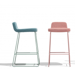 Tabouret Snack Contemporain Dossier Bas RILEY Tissu - Le Chaisier