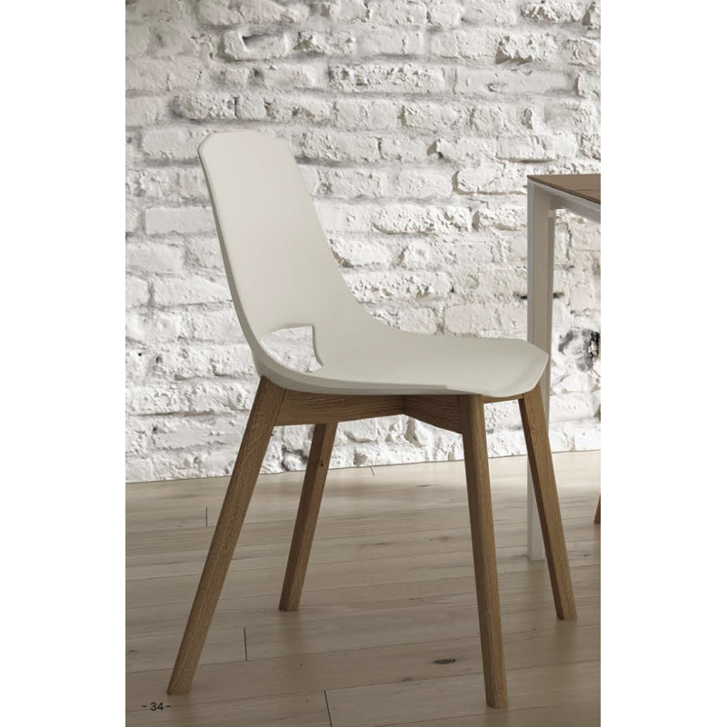Chaise Scandinave en Chêne et Polypropylène EVA 5 - Le Chaisier
