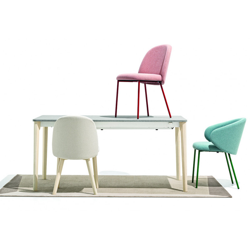 CHAISE CONTEMPORAINE RONDE EN TISSU ET VELOURS TUKA