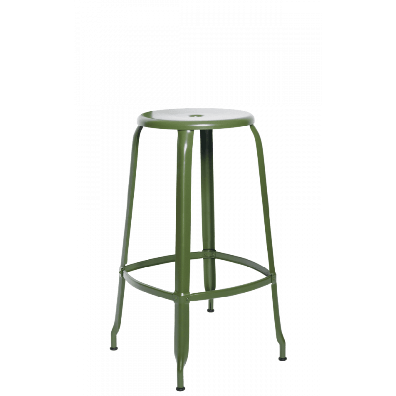 TABOURET DE BAR FRANÇAIS EN MÉTAL INDUSTRIEL NICOLLE