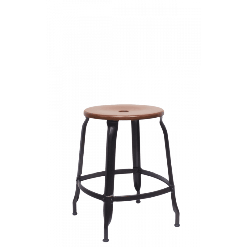 TABOURET NICOLLE BAS INDUSTRIEL FRANÇAISE BOIS ET MÉTAL