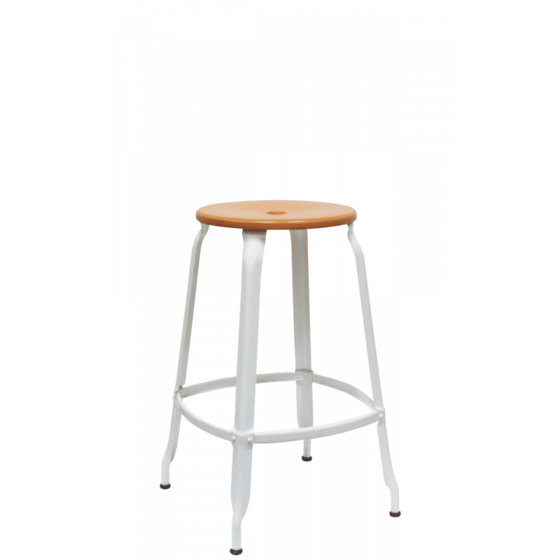 TABOURET NICOLLE SNACK INDUSTRIEL FRANÇAIS BOIS ET MÉTAL