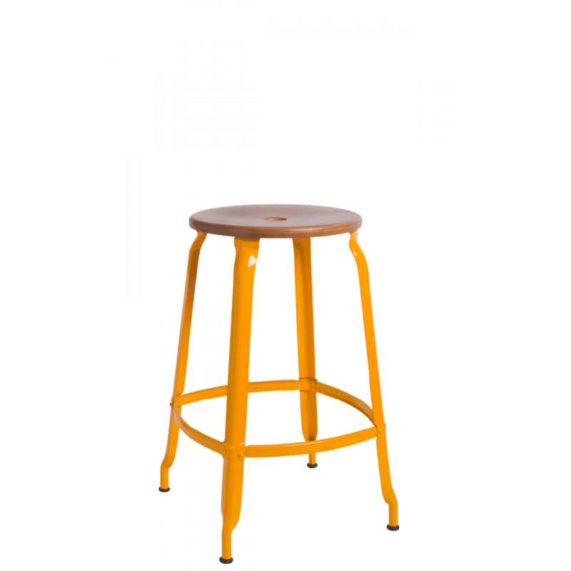 TABOURET NICOLLE SNACK INDUSTRIEL FRANÇAIS BOIS ET MÉTAL