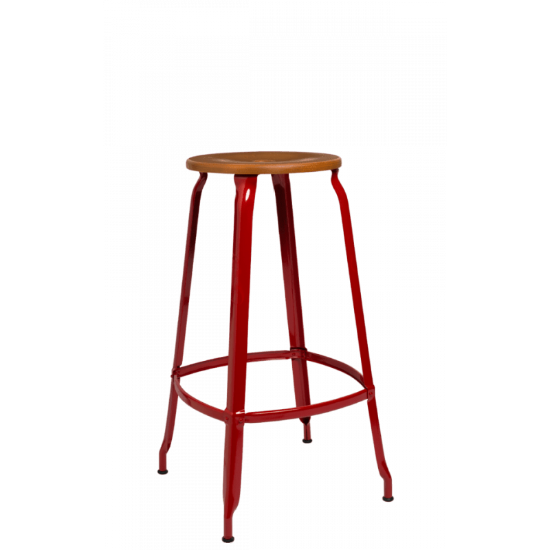 TABOURET NICOLLE BAR INDUSTRIEL FRANÇAIS BOIS ET MÉTAL