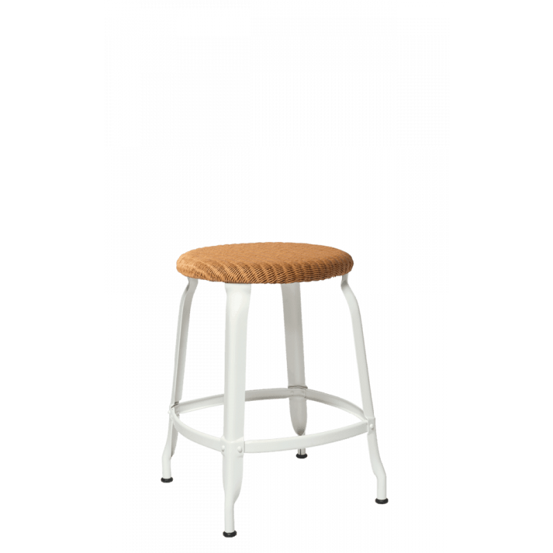 TABOURET  NICOLLE BAS INDUSTRIEL FRANÇAIS ROTIN ET MÉTAL
