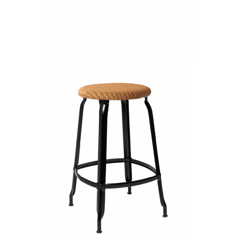 TABOURET  NICOLLE SNACK INDUSTRIEL FRANÇAIS ROTIN ET MÉTAL