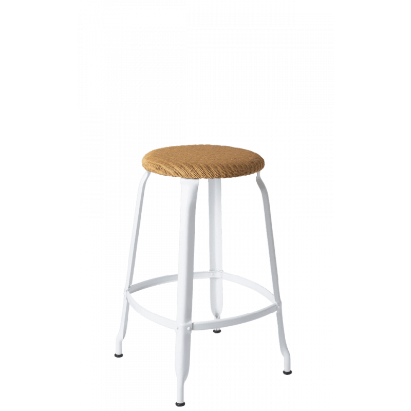 TABOURET  NICOLLE SNACK INDUSTRIEL FRANÇAIS ROTIN ET MÉTAL