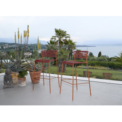 Tabouret de Terrasse en Fil LISA CLUB Style Scoubidou - Le Chaisier