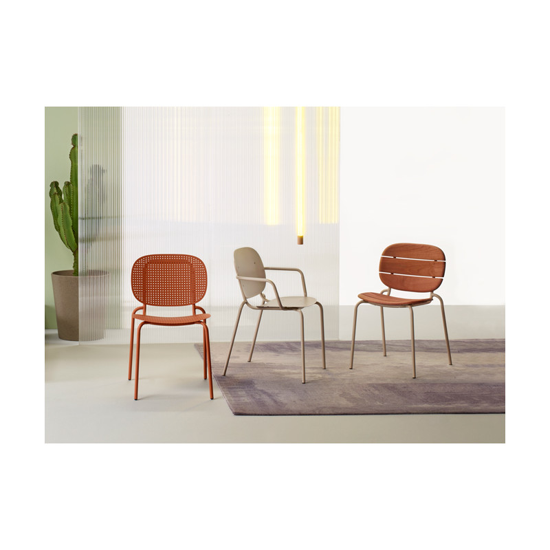 Chaise de Terrasse Métal et Bois Empilable SISI WOOD - Le Chaisier