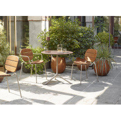 Chaise de Terrasse Métal et Bois Empilable SISI WOOD - Le Chaisier