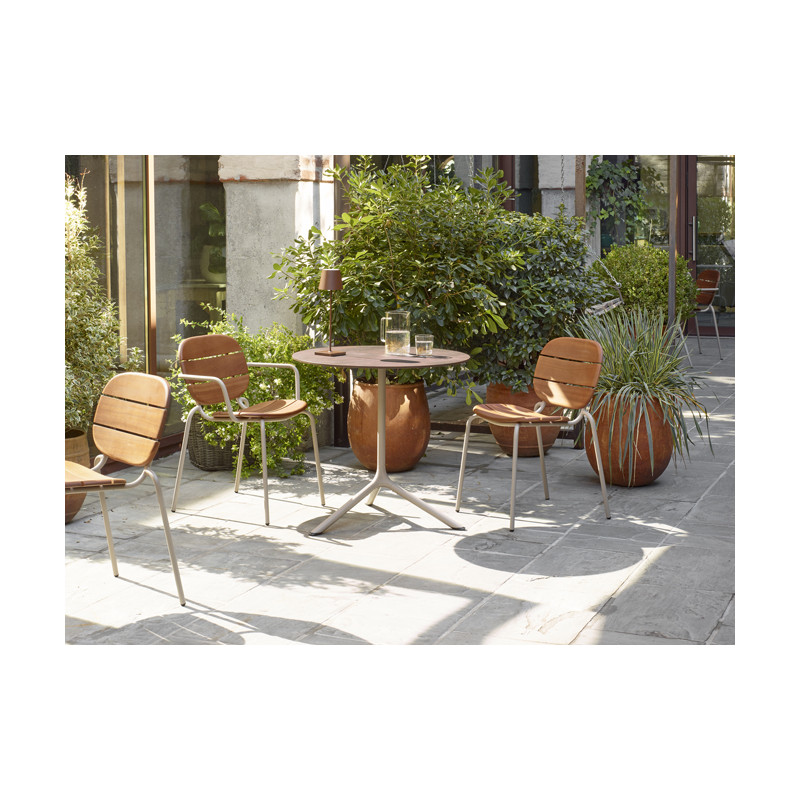 Chaise de Terrasse Métal et Bois Empilable SISI WOOD - Le Chaisier