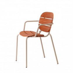 Fauteuil de Terrasse Métal et Bois Empilable SISI WOOD - Le Chaisier