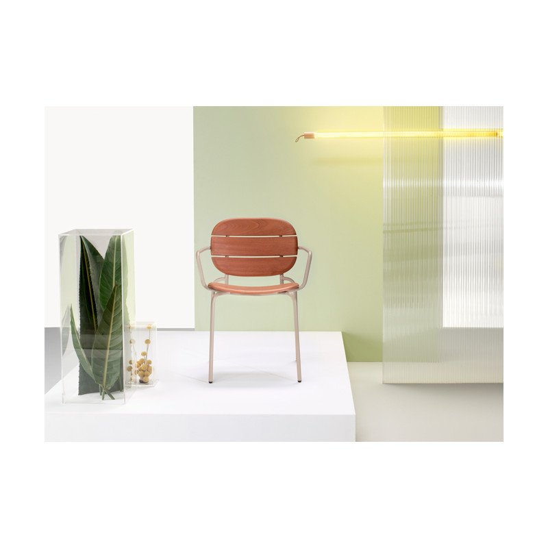 Fauteuil de Terrasse Métal et Bois Empilable SISI WOOD - Le Chaisier