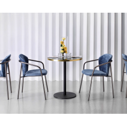 Table Bistrot Ronde Doré et Marbre TIFFANY - Le Chaisier