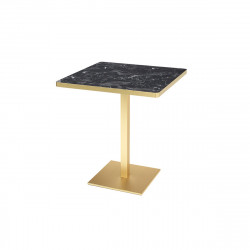 Table Carré Bistrot TIFFANY Dorée Effet Marbre - Le Chaisier