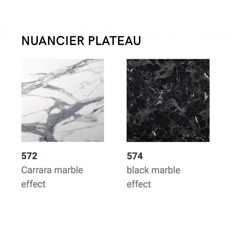 Table Carré Bistrot TIFFANY Dorée Effet Marbre - Le Chaisier