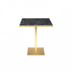 Table Carré Bistrot TIFFANY Dorée Effet Marbre - Le Chaisier