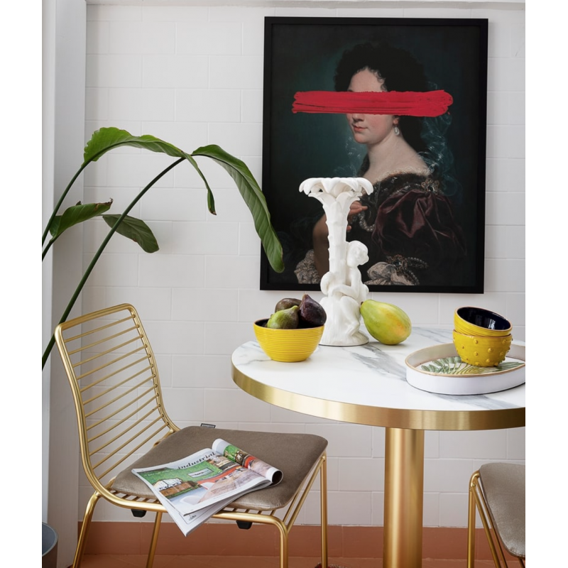 Table Bistrot Ronde Doré et Marbre TIFFANY - Le Chaisier