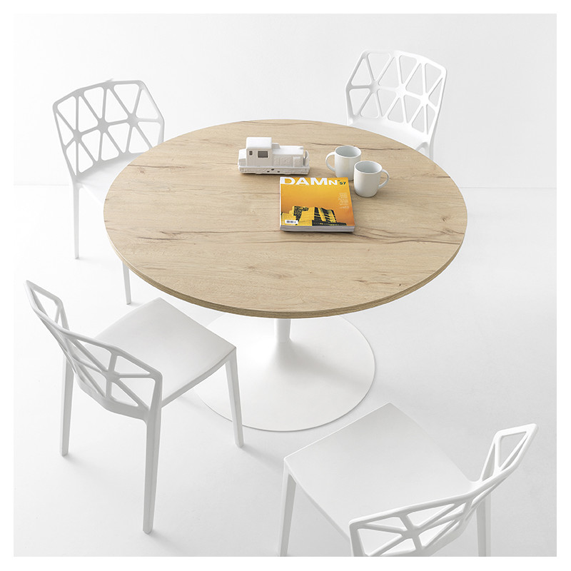 TABLE RONDE CONTEMPORAINE PIEDS TULIPE PLANET