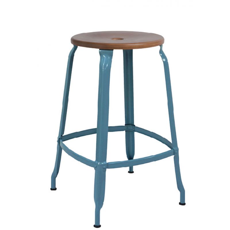 TABOURET NICOLLE SNACK INDUSTRIEL FRANÇAIS BOIS ET MÉTAL