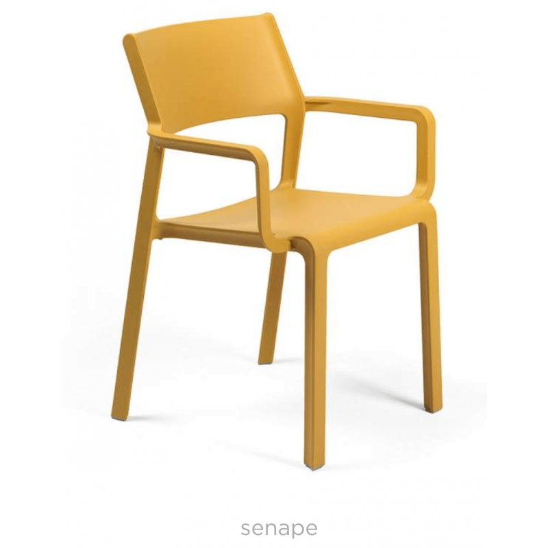 FAUTEUIL JAUNE DE JARDIN EN POLYPROPYLÈNE EMPILABLE TRILL