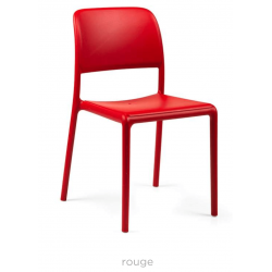 CHAISE DE JARDIN ROUGE EMPILABLE MODERNE EN POLYPROPYLÈNE RIVA