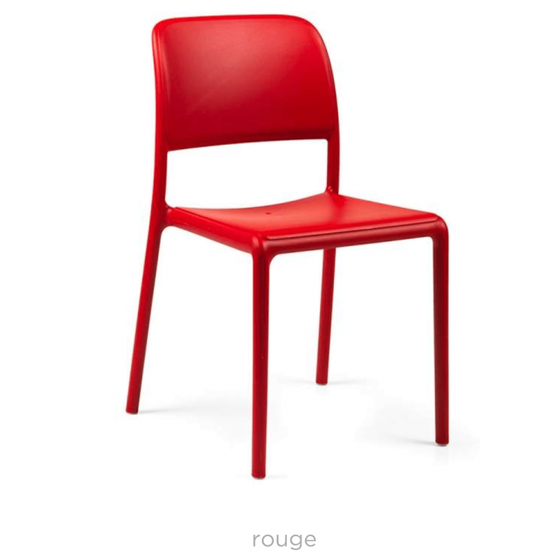 CHAISE DE JARDIN ROUGE EMPILABLE MODERNE EN POLYPROPYLÈNE RIVA