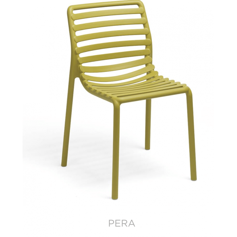 CHAISE MODERNE D'EXTERIEUR EN POLYPROPYLÈNE JAUNE DOGA EMPILABLE