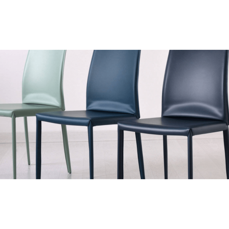 CHAISE EN CUIR VÉRITABLE DESIGN ITALIEN BELLA