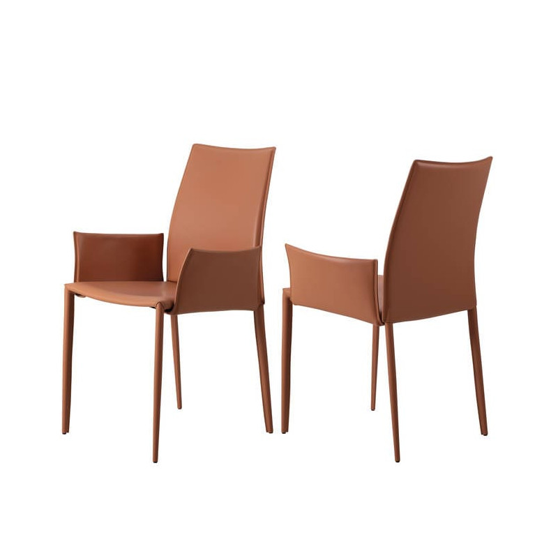 FAUTEUIL ITALIEN CONTEMPORAIN EN CUIR VÉRITABLE BELLA P