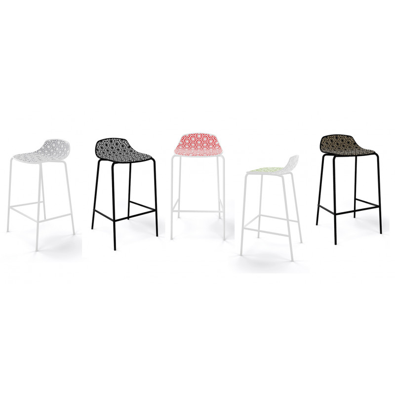 TABOURET SNACK DOSSIER BAS CONTEMPORAIN ALHAMBRA HT 67 CM