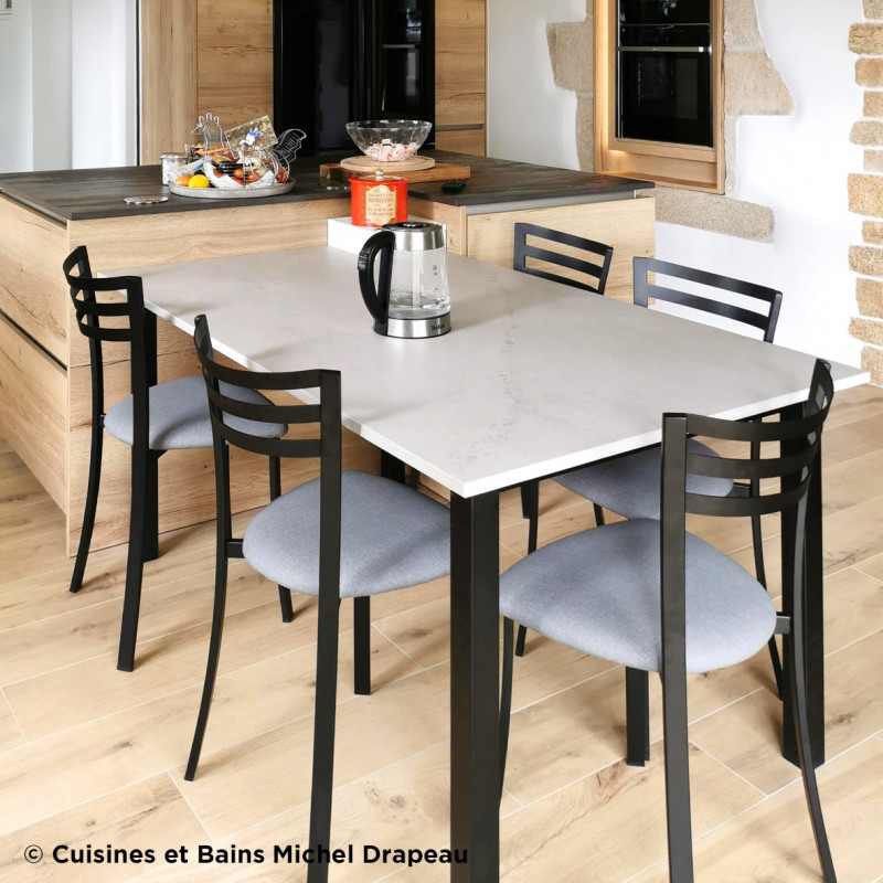 Chaise de Cuisine Métal et Simili Cuir LAURIE - Le Chaisier