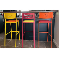 Tabouret de Bar Français en Métal LUCA 80 cm - Le Chaisier