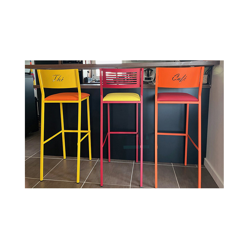 Tabouret de Bar Français en Métal LUCA 80 cm - Le Chaisier