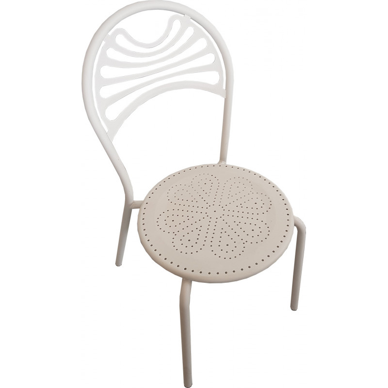 CHAISE EN MÉTAL DE JARDIN CABARET BLANC PROMO