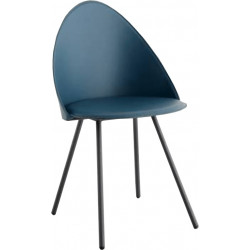 CHAISE RONDE MODERNE EN CUIR VÉRITABLE ITALIEN AMIKA - Le Chaisier