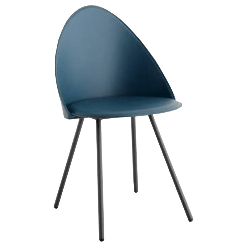 CHAISE RONDE MODERNE EN CUIR VÉRITABLE ITALIEN AMIKA - Le Chaisier