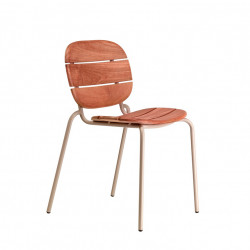 Chaise de Terrasse Métal et Bois Empilable SISI WOOD - Le Chaisier